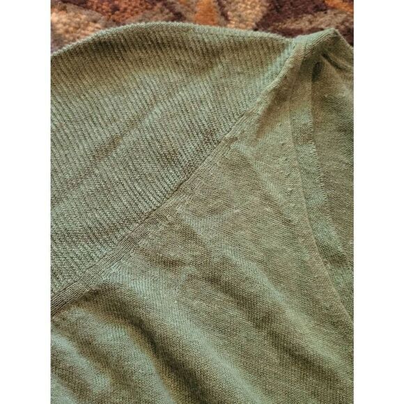 J. Jill Linen Blend Tunic Top V Neck Beach Green Women's Medium - Picture 4 of 5